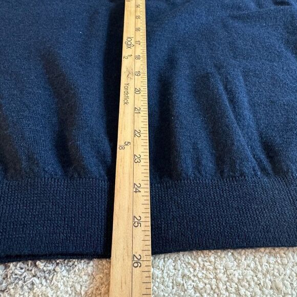 Turnbury Sweater Mens Size 2X Extra Fine Merino Wool Knit Navy Blue V Neck - Picture 7 of 10